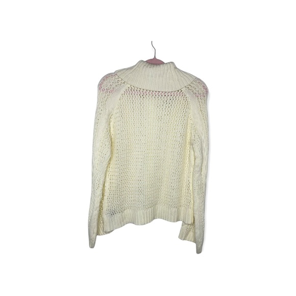 MARLED Cream Open Knit Turtleneck Sweater with Bell Sleeved L NWT - Picture 5 of 11